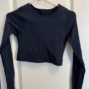 lululemon athletica Navy Ribbed Crop Top